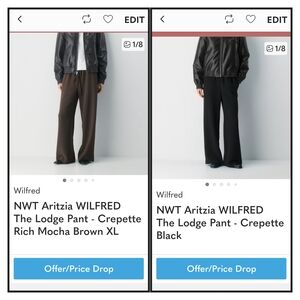 NWT LODGE Crepette Pants Black & Rich Mocha Brown XL